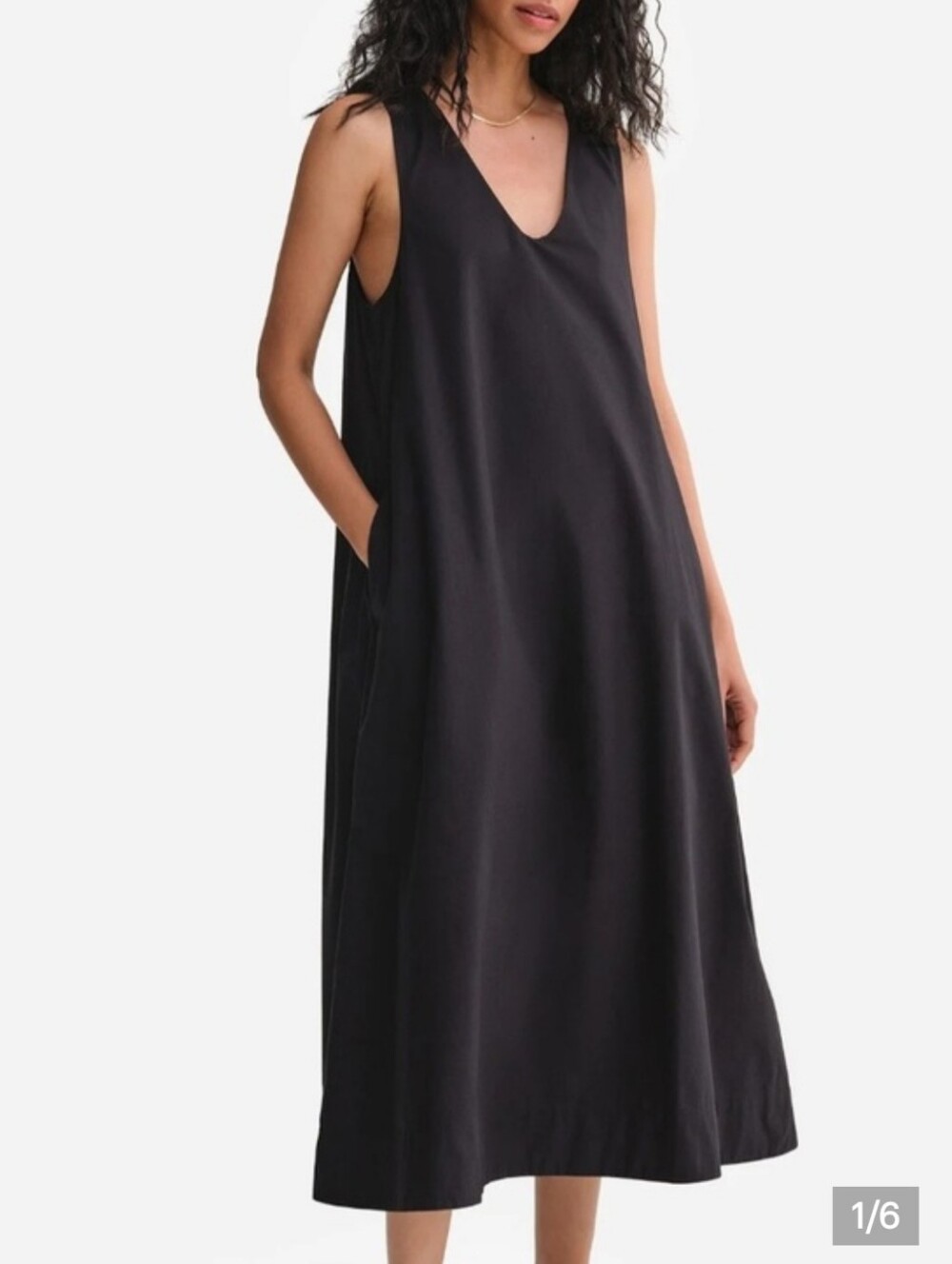 MATE The Label Organic Poplin Tank Pleated Dress Oversized XS